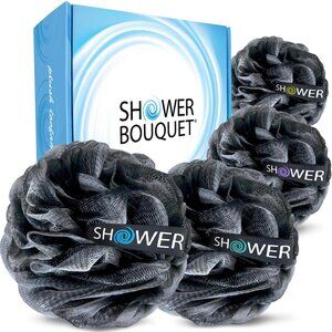 Shower Bouquet 4-PACK Loofahs Men Women Bath Sponge Exfoliating Body Scrubber XL
